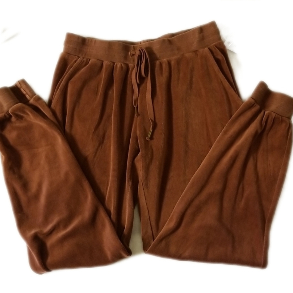 Young Fabulous & Broke Brown Velour Joggers Medium